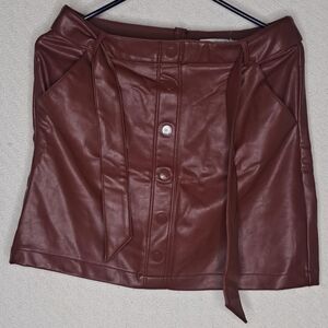 Abercrombie & Fitch Rich Brown Faux Leather Skirt
